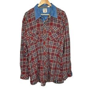 RedHead Flannel Button Down Shirt 100% Cotton Size 2XLT